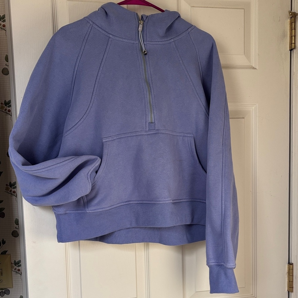 Women's scuba 1/2 zip oversized Purple Hoodie